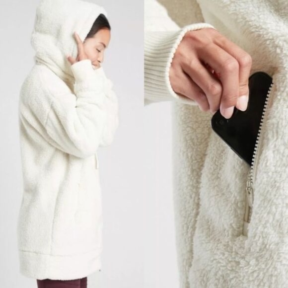 Athleta Tugga Long Line Sherpa Fleece Jacket Size XS MSRP $168 - Picture 2 of 15